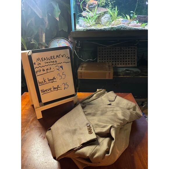 346 Brooks Brothers Silk Wool Plaid Blazer Sport Coat Suit Jacket 46 L Brown Tan - Picture 13 of 13